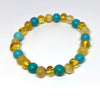 Amber and Turquoise Beaded Bracelet