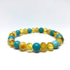 Amber and Turquoise Beaded Bracelet