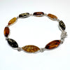 Amber and Silver Link Bracelet #3 (multicolour)