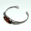 Amber and Silver Cuff Bracelet with Lilies