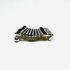 Silver Accordion Pin with Amber