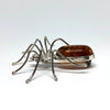 Spider Brooch in Amber and Silver