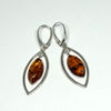 Amber Marquis Earrings in Silver Frame (cognac or green)