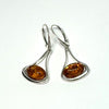 Amber and Silver Bell Earrings