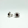 Amber and Silver Flower Stud Earrings #2