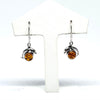 Amber and Silver Dolphin Earrings