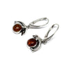 Amber and Silver Dolphin Earrings