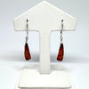 Amber and Silver Narrow Triangle Earrings