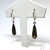 Amber and Silver Long Drop Earrings (cognac or green)