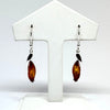 Amber and Silver Hanging Marquis Earrings