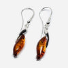 Amber and Silver Hanging Marquis Earrings