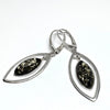Amber Marquis Earrings in Silver Frame (cognac or green)