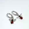 Amber and Silver Small Bee Earrings