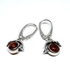 Amber and Silver Dolphin Earrings