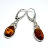 Amber and Silver Simple Hanging Earrings