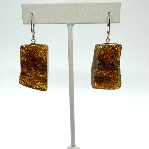 Large Natural Amber Earrings