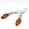 Exquisite Amber and Silver Hanging Earrings
