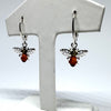 Amber and Silver Small Bee Earrings