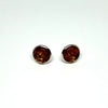 Amber and Silver Round Studs (flat stones)