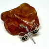 Dragonfly Pendant in Amber and Silver