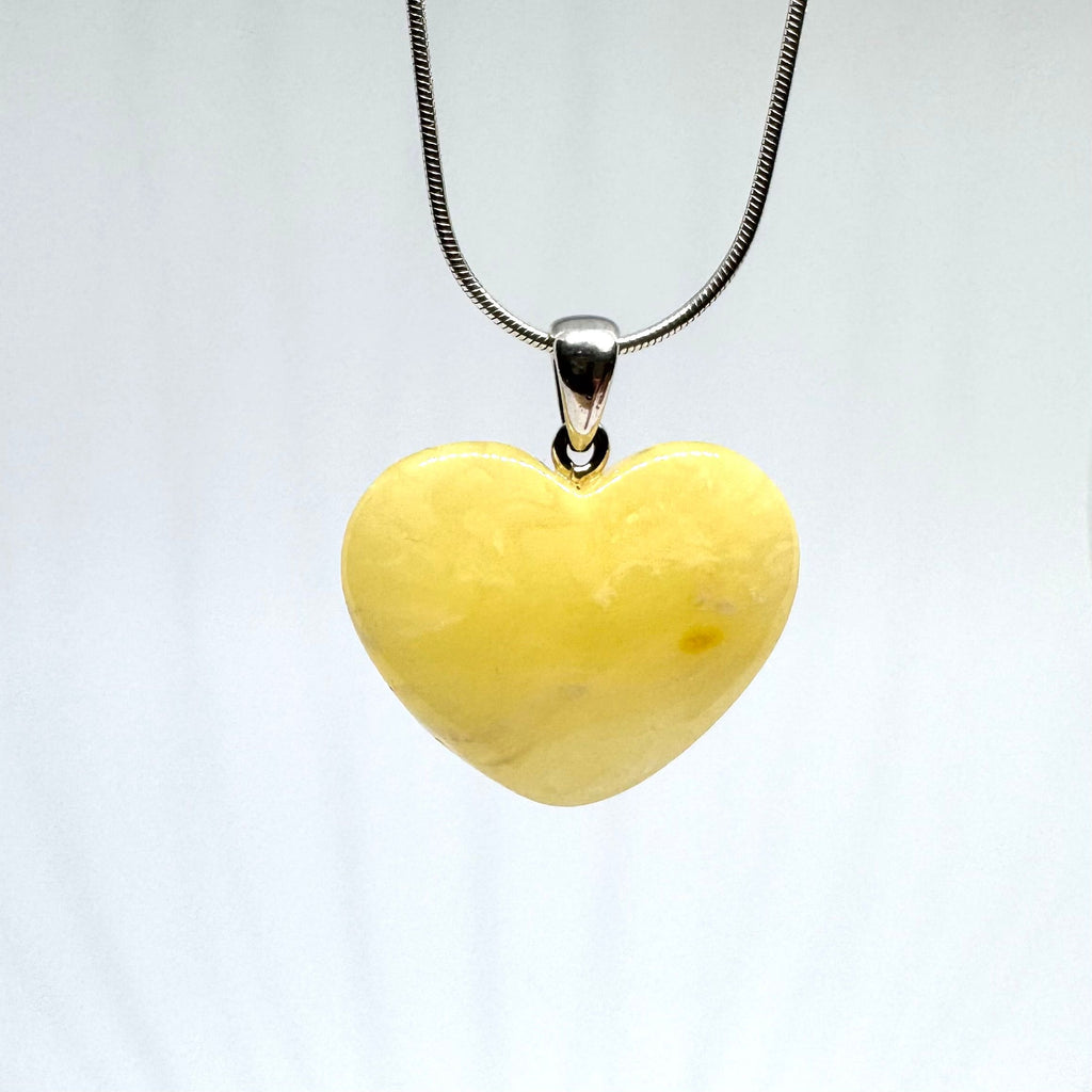 Butter Amber Heart Pendant