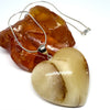 Large Butter Amber Heart
