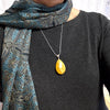 Large Butter Amber Drop Pendant