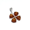 Four-Leaf Clover Lucky Pendant in Cognac, Green or Multicolour Amber