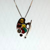 Pain Palette Pendant in Silver with Amber