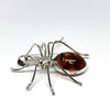 Spider Pendant in Silver with Baltic Amber