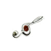 Treble Clef Pendant in Silver with Amber