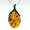 Large Baltic Amber Pendant in Silver Wishbone Setting