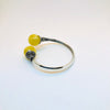 Amber and Silver Two Balls Bracelet in Butter Colour