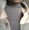 Cat Brooch in Silver with Amber
