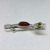 Cat Brooch in Silver with Amber