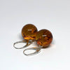 Amber Ball Earrings (17 mm)