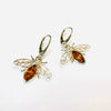Honey Bee Amber Earrings