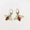 Honey Bee Amber Earrings