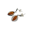 Amber and Silver Modern Earrings