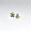 Amber and Silver Flower Stud Earrings #1