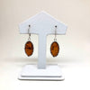 Amazing Amber Earrings in a Crown-Like Silver Setting
