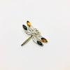 Dragonfly Pendant in Silver and Amber