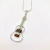 Guitar Pendant in Silver with Amber