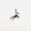 Horse Pendant in Silver with Amber