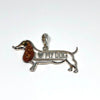 Silver "I Love My Dog" Pendant with Amber