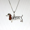 Silver "I Love My Dog" Pendant with Amber