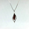 Modern Amber Pendant in Silver Frame