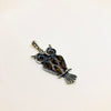 Owl Pendant in Silver with Amber