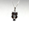 Owl Pendant in Silver with Amber