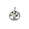 Tree of Life Pendant in Silver and Amber